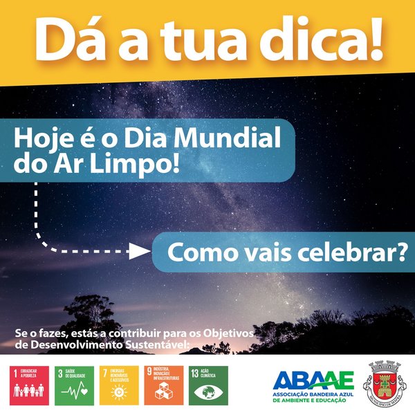 Dica 7 - Dia Mundial do Ar Limpo 